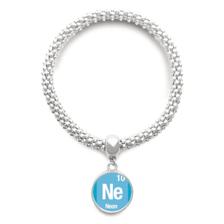 Ne Neon Checal Element Science Sliver Bracelet Pendant Jewelry Chain Adjustable Bangle