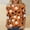 001 Gold, variant on Plcasen Women Halloween Witch Hat Ghost Floral All Over Print Round Neck 3/4 Sleeve Loose Blouse Top