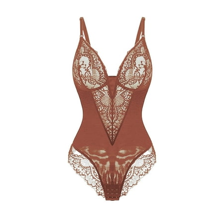 Aofany Clearance Women Soild Exquisite Lace Lingerie Bodysuit Cut-Out Sleepwear Shapewear Bodysuit