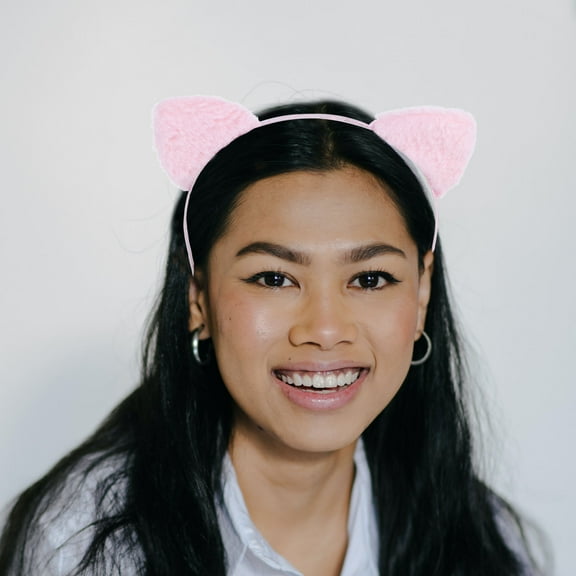 Raindrops 1Set Pink Plush Cat Ears Headband for Women Comfortable Fit in Various Uses