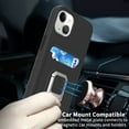 thumbnail image 6 of CoverON For Apple iPhone 13 Mini Phone Case, KickStand Ring Credit Card slot Rugged Cover Magnetic holder, Black, 6 of 10