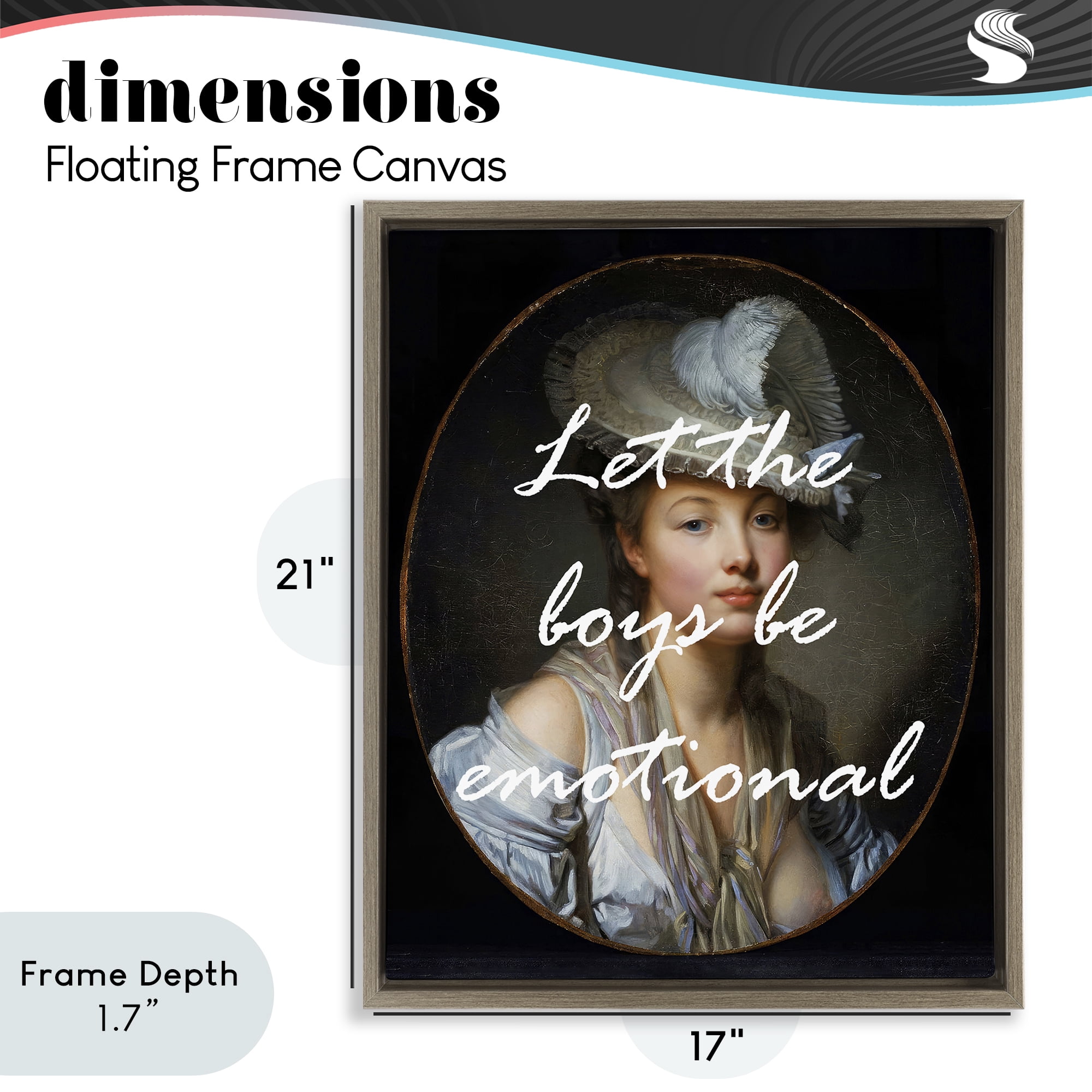 Stupell Industries Let The Boys Be Emotional Brown Framed Floater Canvas Wall Art, design by Tina LeCour