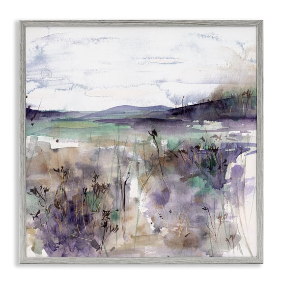 Stupell Industries Modern Purple Mountain Distortion Gray Framed Giclee Art, 12 x 12, by Melissa Wang