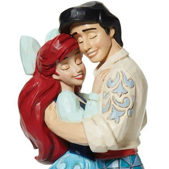 Jim Shore Two Worlds United - One Figurine 7.5 Inch, Resin - Little Mermaid Ariel & Eric Love 6013070