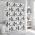 thumbnail image 5 of Halloween Bathroom Shower Curtains with 12 Hooks Polyester Waterproof Shower Curtain for Stalls and Bathtubs Cartoon Horror Spooky Ghosts Cat White Black Decorative Bathroom Curtain 72x78 Inches, 5 of 8