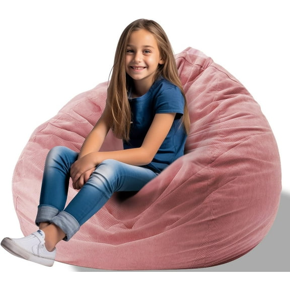Stuffed Animal Bean Bag Storage Chair Cover for Kids Teens Adults (No Filler) Soft Washable Premium Corduroy Organizing Plush Toys Comfortable Organizer Keep Clutter with Premium Zipper Medium