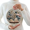 thumbnail image 3 of DIY Floral Book Embroidery Kit for Beginners, Hand Sewing Art Craft with Threads & Needles for Home Wall Decor, 3 of 8