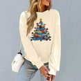 thumbnail image 4 of Womens Crewneck Christmas Sweatshirts Top Fashion Cute Xmas Tree Printed Shirts Pullover Winter Long Sleeve Sweaters Loose Plus Size Blouses Tops, 4 of 6