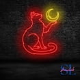 thumbnail image 3 of Shinelab Black Cat Moon Neon Sign, Led Light Moon Cat Sign Home Decor, Cat Lover Gift, Cat Wall Art 1121, 3 of 5