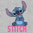 thumbnail image 2 of Junior's Lilo & Stitch Sitting Pretty Sweatshirt Heather Gray Large, 2 of 2