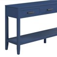 thumbnail image 2 of Navy Blue Farmhouse Entryway Table - 62" Console Table with Drawers & Shelf, 2 of 8