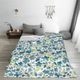 thumbnail image 5 of Honeii Floral In Blue Print Fleece Blanket - Throw Blanket for Bed, Sofa, Couch, Camping, and Travel , Microplush Ultra Soft Warm Blanket-50"x40", 5 of 7