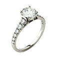 thumbnail image 2 of Charles & Colvard 14K White Gold Moissanite 6.5mm Round Engagement Ring-Size 5 1.29cttw DEW, 2 of 7