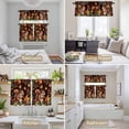 thumbnail image 6 of Colorful Squirrel Kitchen Curtains Sets for Windows 36 Inch Length, Brown Botanical Berry Pine Cones Rod Pocket Window Treatments Tier Curtains and Valances Set for Bedroom/Bathroom, 6 of 8