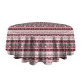 thumbnail image 5 of Red Christmas Folk Pattern Round Tablecloth 60"x60",Wrinkle Wipeable Table Cloth for Kitchen Dining Room Picnic Patio Party, 5 of 6