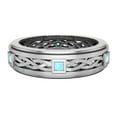 thumbnail image 3 of Wedding Bands for Men 7 MM Princess Cut Aquamarine 14K White Gold 0.60 CTW Glitz Design, 3 of 5