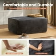 thumbnail image 5 of Ovios Oversized Ottoman Footrest for Sofa Large Plush Corduroy Pouf Ottoman Coffee Table Rectangle Floor Bench Extra Seating for Living Room, No Assembly, Gray, 5 of 8