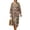 Brown and Red - Aztec Tribal, variant on DISNIMO Aztec Tribal Print Womens Casual Maxi Dresses Linen Style Loose Fit Dress V Neck 3/4 Sleeve Shift Dress Fashion Long Dresses for Women, S
