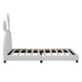 thumbnail image 6 of Gewnee Twin Size Upholstered Platform Bed Frame with Bunny Ears Headboard for Kid's Room,White, 6 of 9