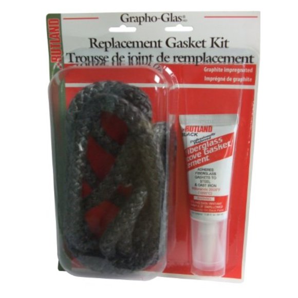 Rutland Products Rutland 96-6 Grapho-Glas Rope Gasket Replacement Kit, 3/8-Inch by 7-Feet, 3/8" X7', Black