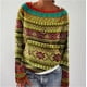 thumbnail image 3 of Suéter europeo y americano para mujer, cuello redondo, bloque de color, suelto, moda, suéter de punto, 3 of 6