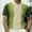Green, variant on Yufatyle Men Polyester Short Sleeve Turndown collar Button Shirts For Men Green XXXL