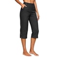 thumbnail image 6 of Timegard Womens Capri Pants Stretch High Waist Button Pull on Work Business Casual Pants for Summer with Pockets, 6 of 8