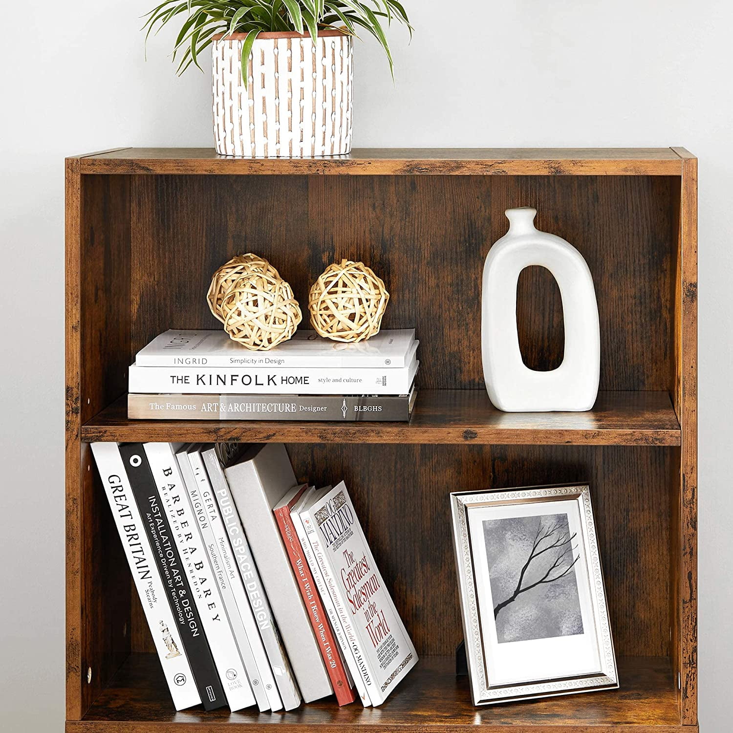 Vasagle wooden bookcase with cheap open cubes and shelves
