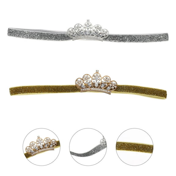 MLINS  2 Pcs Infant Tiara Toddler Crown Headbands Newborn Baby Girl