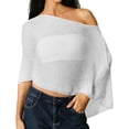 thumbnail image 2 of Certgust Hot Sales Scarfs for Women Shawl Wraps for Women Mesh Poncho Lightweight Summer Pullover Sweater Womens Shawls and Wraps Summer White, 2 of 7