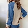 thumbnail image 5 of Colorblock Sweaters for Women Crewneck Raglan Long Sleeve Patchwork Trendy Tops Ribbed Knit Casual Pullover (L, Beige), 5 of 7