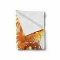 thumbnail image 2 of Floral Soft Flannel Fleece Throw Blanket, Ornaments Flowers Waves Pattern Curvy Leaves Swirls Graphic Design, Cozy Plush for Indoor and Outdoor Use, 70" x 90", Orange Yellow Cream, by Ambesonne, 2 of 6