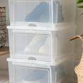 thumbnail image 5 of IRIS Stackable Wide Shoe Storage Box with Flip Up Door, Clear, 4Pk, 5 of 7