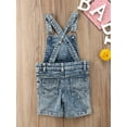 thumbnail image 6 of Coduop Kids Toddler Baby Boy Girl Jean Shorts Deinm Bib Pants Overalls Romper Outfits Clothes, 6 of 7