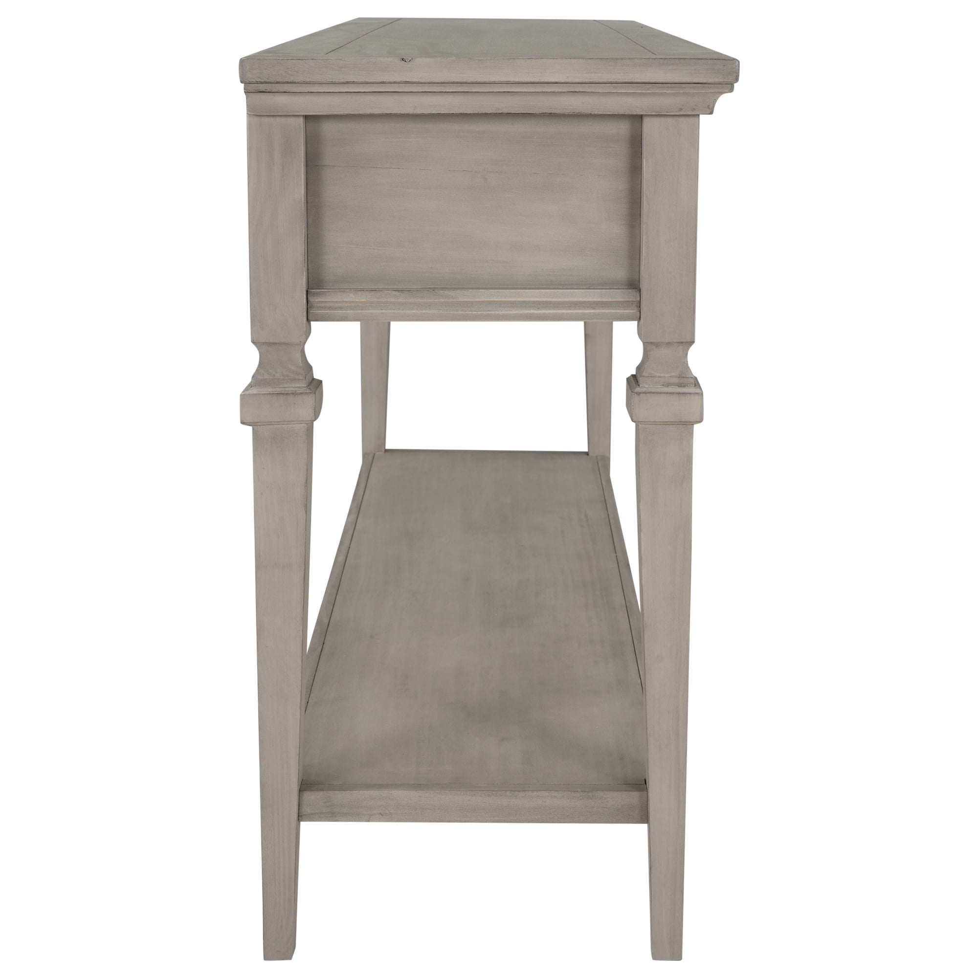 PORKISS 50" Console Table with 3 Storage Drawers, Narrow Long Entryway Table with Bottom Shelf, Vintage Sofa Table with Wood Frame for Living Room Entryway/Hallway/Foyer, Gray Wash