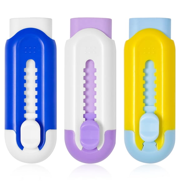 Goma de borrar retráctil Muxdilu, paquete de 3 colores surtidos