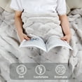 thumbnail image 6 of Home Soft Things Jacquard faux fur throw - 50x60" - White sands, 6 of 9