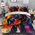 thumbnail image 2 of 3 Pieces Duvet Cover Set Blackand Tan Coonhound Dog 3D Print Bedding 1 Duvet Cover 2 Pillowcases Natural Animals Comforter Sets Soft Breathable for Boys Girls Children sSDJWu, 2 of 6
