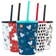Simple Modern Disney Kids Cup 12oz Classic Tumbler with Lid and Silicone Straw - Vacuum Insulated Stainless Steel for Toddlers Girls Boys - Disney: Mickey: Space