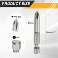 thumbnail image 2 of Uxcell 8pcs #2 Punta de destornillador Phillips PH2 Vástago Hexagonal de 1/4" Longitud de 2" (50mm) Varilla Magnética Puntas de Taladro de Cabeza Cruzada de Acero S2 Destornillador Industrial, 2 of 7
