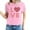 Pink, variant on Fesfesfes T Shirt for Women's Valentine's Day Love Printed Short Sleeved T-shirt Top Short Sleeved Round Neck Top/Shirt Crew Neck T Shirts for Women L(US:8)