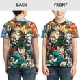 thumbnail image 3 of Anime Boku No Hero Youth Unisex T-Shirt Crewneck Short Sleeve Double-Sided Print Tee Shirts Top For Boys Girls Kid Teen Small, 3 of 6