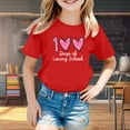 thumbnail image 2 of FAOWME T-Shirt Mode Enfant Col Rond Imprimé Cœur Manches Courtes Rouge 6-7 Ans, 2 of 4