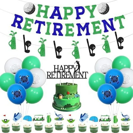 Golf Themed Retirement Party Decorations - Happy Retirement Banner, Garland, Cake Topper, Balloons for Men's Par Tee - Golf Party Supplies$$Electronics Accessories