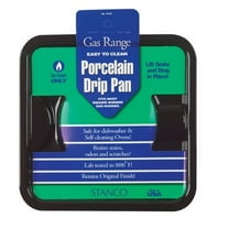 Stanco 418-S Gas Range Drip Pan, 7-3/4" x 4-1/4", Black Porcelain
