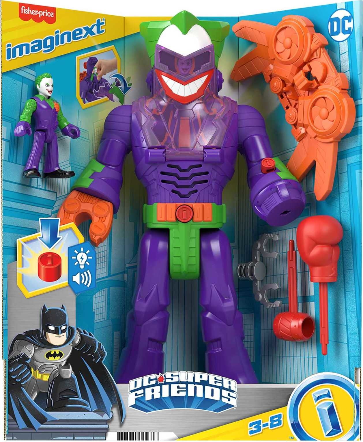 Imaginext DC Super Friends The Joker Robot Toy with Lights Sounds and Insider Figure, Preschool Toys