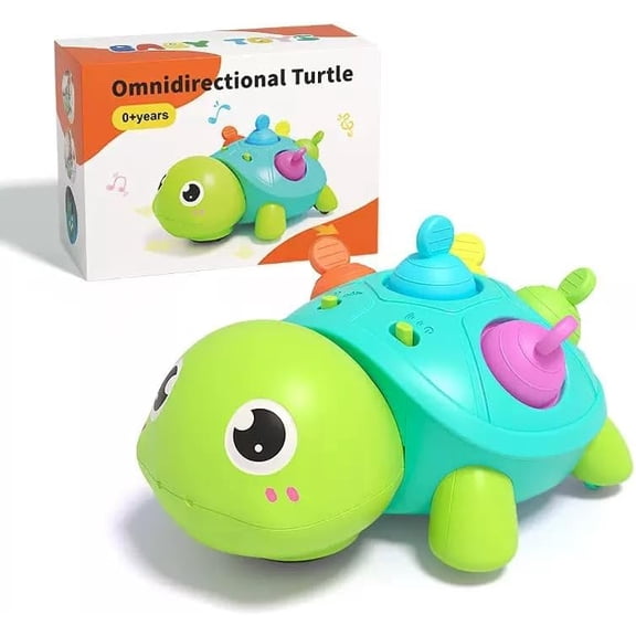 BUTOMKY Musical Crawling Turtle Baby Toy with Lights & Sounds - Tummy Time Sensory Teething Toy for Infants 6-18 Months, Montessori Developmental Gift for 1-3 Year Old Boys Girls