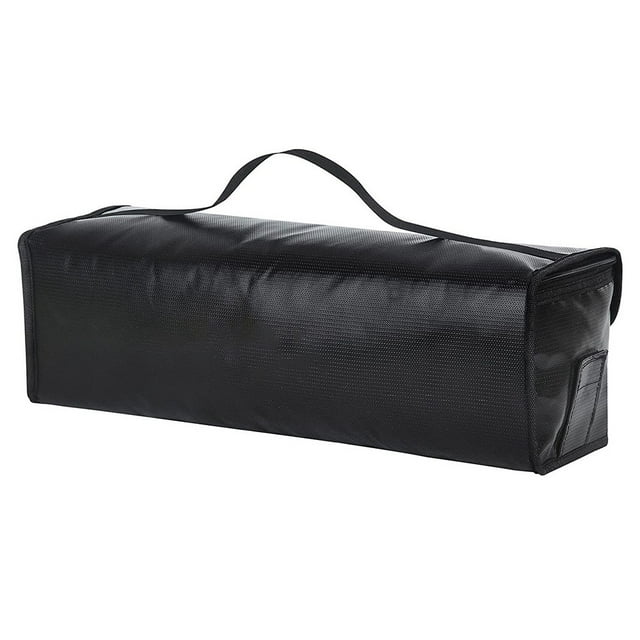 LEFU for Fireproof Battery Storage Bag for eBike Lithium Battery 49x15x15cm Portable Explosion-Proof Safety Bag Fire Resistant Lipo Bag for 36V 48V Hailong Battery Silver