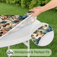 thumbnail image 5 of Pioneer Flower Floral Print Pattern Round Fitted Tablecloth with Elastic Edge,Dining Table Cover Waterproof,Outdoor Round Tablecloth for Camping,Dining,Indoor and Outdoor, 5 of 7