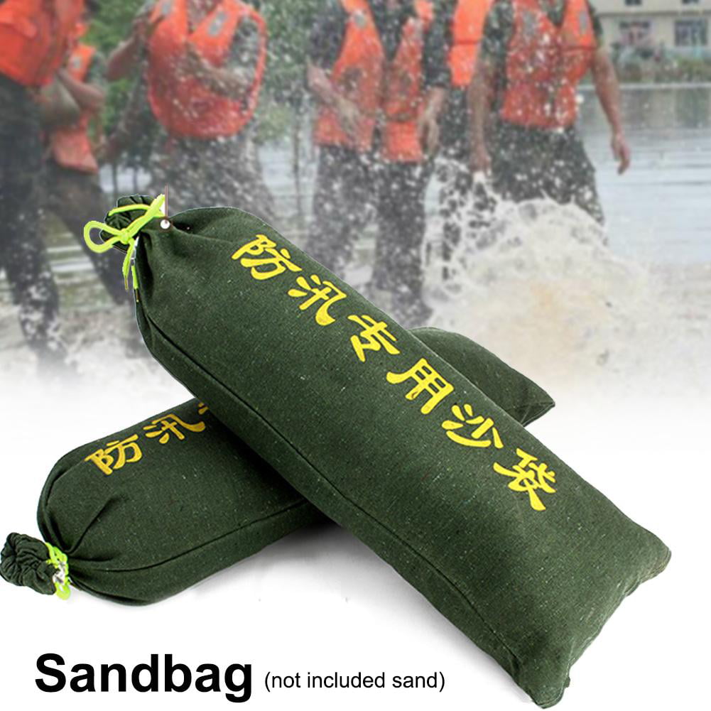 Sandbag Flood Resistant Canvas Thickened Sandbag with Drawstring Closure Ties 